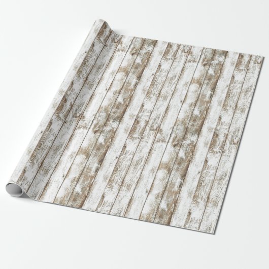 Rustic Barn White Weathered Wood  Cadeaupapier (Uitgerold)