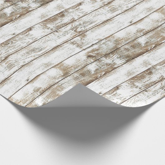 Rustic Barn White Weathered Wood  Cadeaupapier (Hoek)