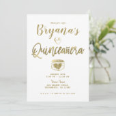 Rustic Barn White Wood Gold 15 Quinceañera Kaart (Staand voorkant)