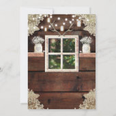 Rustic Barn Window Tree & Mason Jar Invitations Kaart (Achterkant)