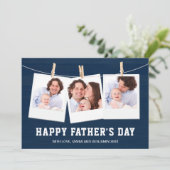 Rustic Barn Wood 3 Foto Collage Vaderdag Kaart (Staand voorkant)