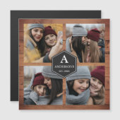 Rustic Barn Wood 4 Afbeeldingen Familie Foto Colla (Voorkant / Achterkant)