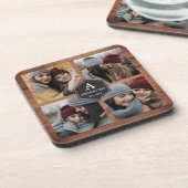 Rustic Barn Wood 4 Afbeeldingen Familie Foto Colla Bier Onderzetter (Linkerzijde)