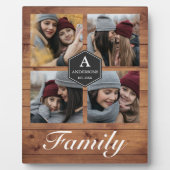 Rustic Barn Wood 4 Afbeeldingen Familie Foto Colla Fotoplaat (Voorkant)