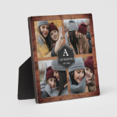 Rustic Barn Wood 4 Afbeeldingen Familie Foto Colla Fotoplaat (Voorkant)