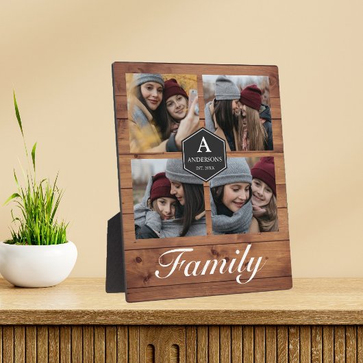 Rustic Barn Wood 4 Afbeeldingen Familie Foto Colla Fotoplaat
