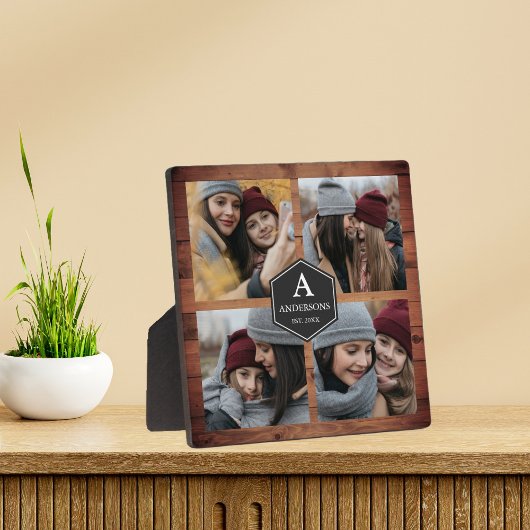 Rustic Barn Wood 4 Afbeeldingen Familie Foto Colla Fotoplaat