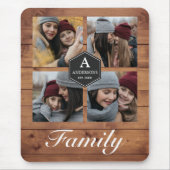 Rustic Barn Wood 4 Afbeeldingen Familie Foto Colla Muismat (Voorkant)