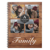Rustic Barn Wood 4 Afbeeldingen Familie Foto Colla Notitieboek (Voorkant)