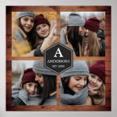 Rustic Barn Wood 4 Afbeeldingen Familie Foto Colla Poster (Voorkant)