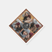 Rustic Barn Wood 4 Afbeeldingen Familie Foto Colla Servet (Hoek)