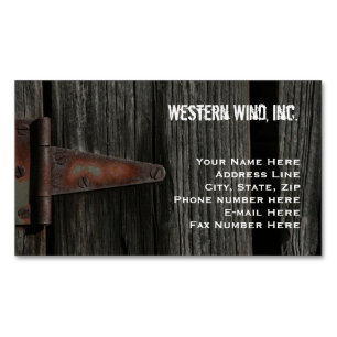 Rustic Barn Wood and Hinge Country Visitekaartje Magneet