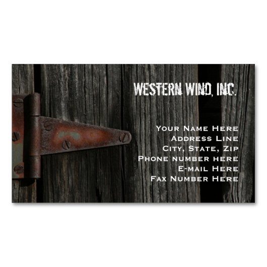 Rustic Barn Wood and Hinge Country Visitekaartje Magneet (Voorkant)