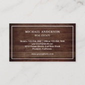 Rustic Barn Wood Antiek Key Real Estate Visitekaartje (Achterkant)