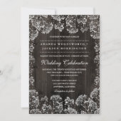 Rustic Barn Wood Baby's Breath Wedding Invitations Kaart (Voorkant)
