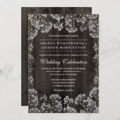 Rustic Barn Wood Baby's Breath Wedding Invitations Kaart (Voorkant / Achterkant)