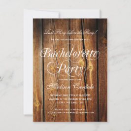 Rustic Barn Wood Bachelorette Party Kaart