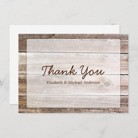 Rustic Barn Wood Bedankkaart (Voorkant / Achterkant)