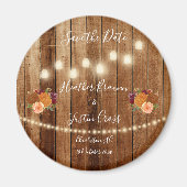 Rustic Barn Wood bespaart de datum Magneet (Voorkant)