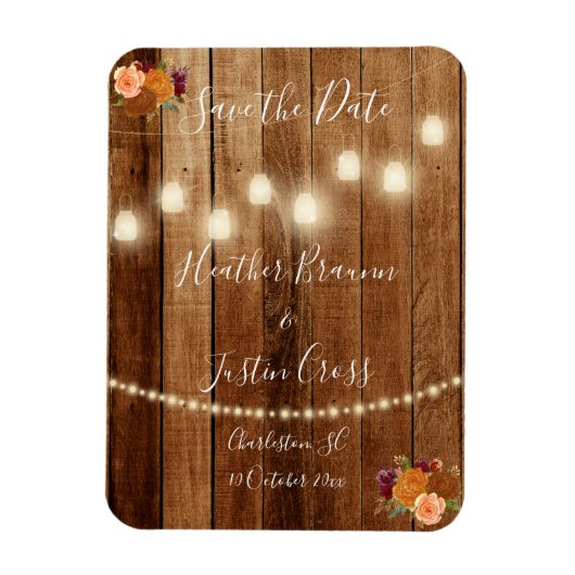 Rustic Barn Wood bespaart de datum Magneet (Verticaal)