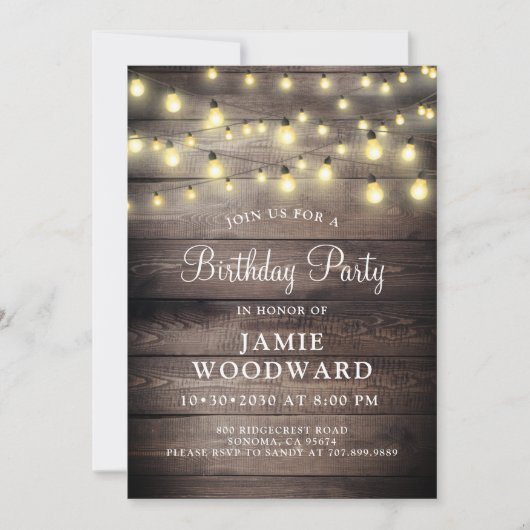 Rustic Barn Wood Birthday Party Kaart (Voorkant)