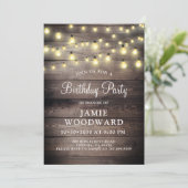 Rustic Barn Wood Birthday Party Kaart (Staand voorkant)