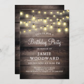 Rustic Barn Wood Birthday Party Kaart (Voorkant / Achterkant)