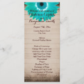 Rustic Barn Wood Blauwgroen Daisy Wedding Programs Programmakaart (Voorkant)