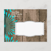 Rustic Barn Wood Blauwgroen Save the Date Briefkaa Aankondigingskaart (Achterkant)