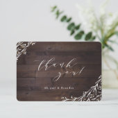 Rustic Barn Wood Boho Floral Country bedankt (Staand voorkant)