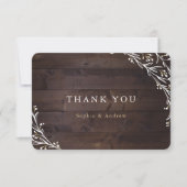 Rustic Barn Wood Boho Floral Country bedankt (Voorkant)