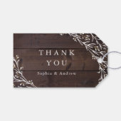 Rustic Barn Wood Boho Floral Country bedankt Cadeaulabel (Voorkant (Horizontaal))