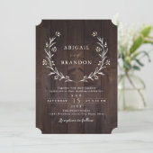 Rustic Barn Wood Boho Floral country Wedding Kaart (Staand voorkant)