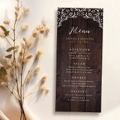 Rustic Barn Wood Boho Floral country Wedding Menu