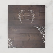 Rustic Barn Wood Boho Floral country Wedding Plaatskaartje (Buitenkant ongevouwen)