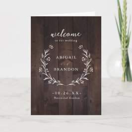 Rustic Barn Wood Boho Floral country Wedding Programma