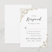 Rustic Barn Wood Boho Floral country Wedding RSVP Kaartje (Voorkant / Achterkant)
