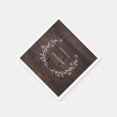 Rustic Barn Wood Boho Floral country Wedding Servet (Hoek)