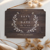 Rustic Barn Wood Boho Floral Land Save The Date