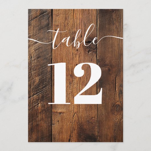 Rustic Barn Wood Boho Tafelnummer (Voorkant)