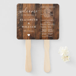 Rustic Barn Wood Boho Wedding Programma Handwaaier
