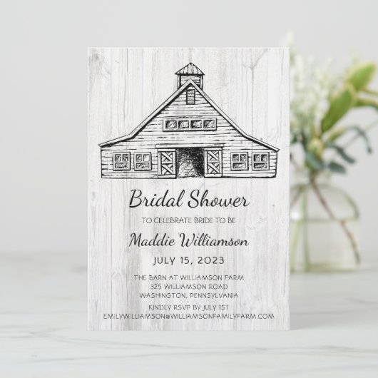 Rustic Barn Wood Bridal Shower Aankondiging (Staand voorkant)