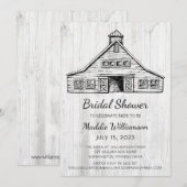 Rustic Barn Wood Bridal Shower Aankondiging (Voorkant / Achterkant)