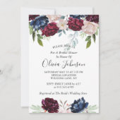 Rustic Barn Wood Burgundy Floral Vrijgezellenfeest Kaart (Voorkant)