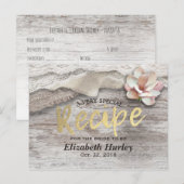 Rustic Barn Wood Burlap Floral Vrijgezellenfeest Uitnodiging Briefkaart (Voorkant / Achterkant)