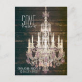 Rustic Barn Wood Chandelier bruiloft met uitzonder Aankondigingskaart (Voorkant)