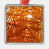 Rustic Barn Wood Construction Metalen Ornament (Voorkant)