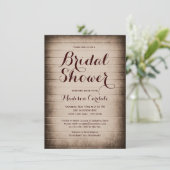 Rustic Barn Wood Country Bridal Shower Invitations Kaart (Staand voorkant)