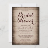 Rustic Barn Wood Country Bridal Shower Invitations Kaart (Voorkant)