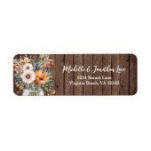 Rustic Barn Wood Country Floral Weddenschap Etiket (Voorkant)